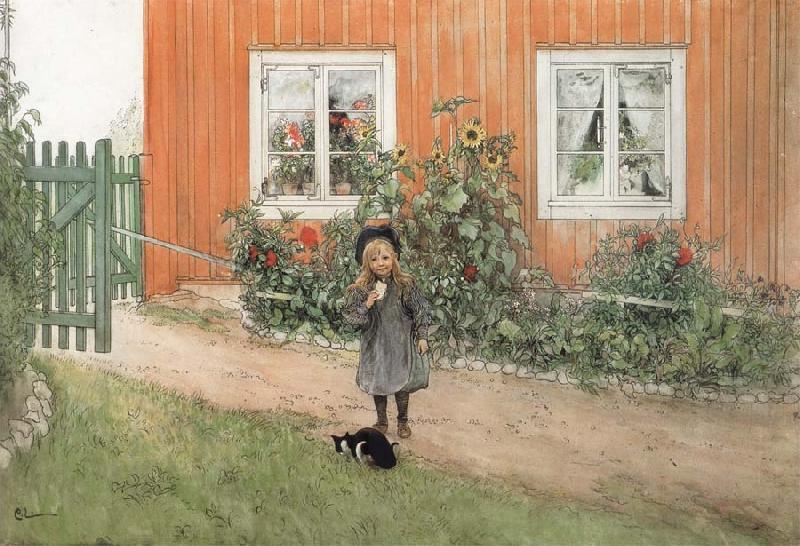 Carl Larsson Brita,a Cat and a Sandwich Germany oil painting art